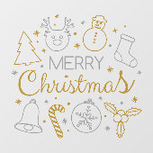 Vrolijk kerstfeest raamsticker (Vel)