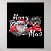 Vrolijk Kerstfeest Race Auto Xmas Racing Santa Cla Poster (Voorkant)