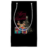 Vrolijk kerstfeest Raindeer Klein Cadeauzakje (Voorkant)