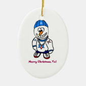 Vrolijk kerstfeest, Rapper Snowman Keramisch Ornament (Voorkant)