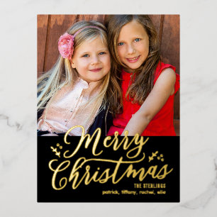 Vrolijk kerstfeest Real Folie Holiday Briefkaart