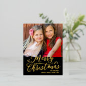 Vrolijk kerstfeest Real Folie Holiday Briefkaart (Staand Voorkant)