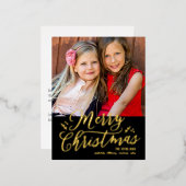 Vrolijk kerstfeest Real Folie Holiday Briefkaart (Voorkant / Achterkant)