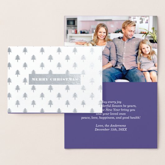 Vrolijk kerstfeest. Real Folie kerstfotokaarten Folie Kaarten (Display)