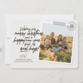 Vrolijk kerstfeest Real Script Hugs Post Covid Pho Feestdagenkaart (Voorkant)