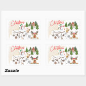Vrolijk kerstfeest rechthoekige sticker (Vel)