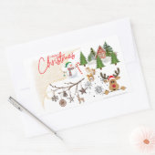 Vrolijk kerstfeest rechthoekige sticker (Envelop)
