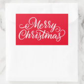 Vrolijk kerstfeest rechthoekige sticker (Tas)