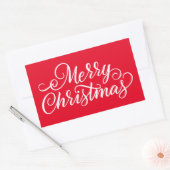 Vrolijk kerstfeest rechthoekige sticker (Envelop)