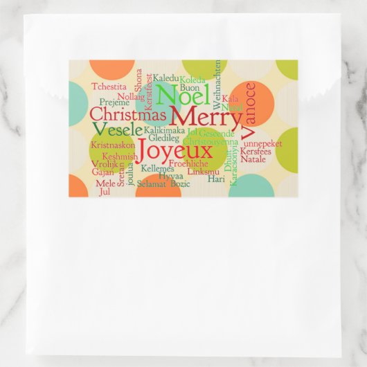 Vrolijk kerstfeest rechthoekige sticker (Tas)