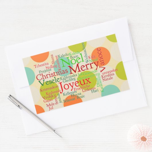 Vrolijk kerstfeest rechthoekige sticker (Envelop)
