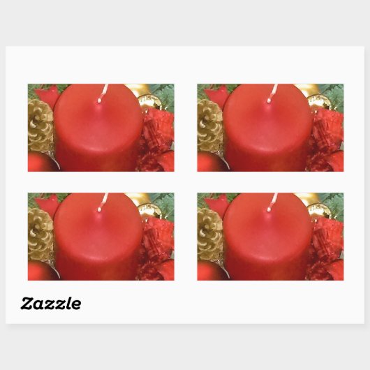 Vrolijk kerstfeest rechthoekige sticker (Vel)