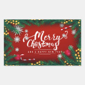 Vrolijk kerstfeest rechthoekige sticker