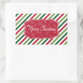 Vrolijk kerstfeest rechthoekige sticker (Tas)