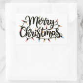 Vrolijk kerstfeest rechthoekige sticker (Tas)