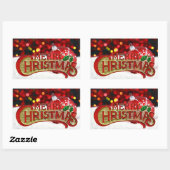 Vrolijk kerstfeest rechthoekige sticker (Vel)