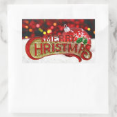 Vrolijk kerstfeest rechthoekige sticker (Tas)