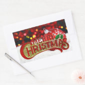 Vrolijk kerstfeest rechthoekige sticker (Envelop)