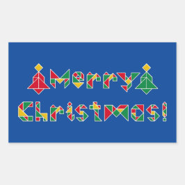 Vrolijk kerstfeest! rechthoekige sticker