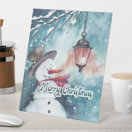 Vrolijk kerstfeest reclamebord met voetstuk (Insitu)