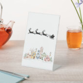 Vrolijk kerstfeest reclamebord met voetstuk (Insitu)