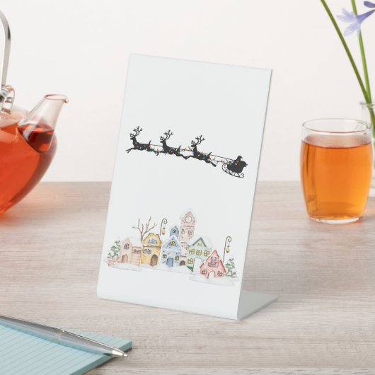 Vrolijk kerstfeest reclamebord met voetstuk (Insitu)