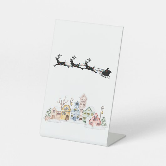 Vrolijk kerstfeest reclamebord met voetstuk (Voorkant)