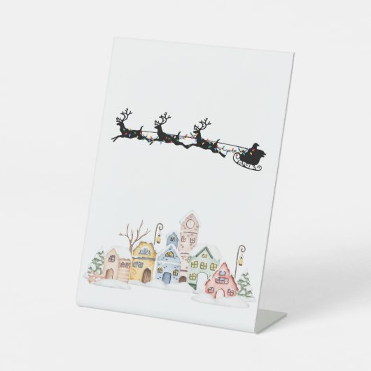 Vrolijk kerstfeest reclamebord met voetstuk (Voorkant)