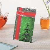 Vrolijk kerstfeest reclamebord met voetstuk (Insitu)