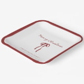 Vrolijk Kerstfeest Red Bow Vakantiepapier Borden Papieren Bordje (Gebogen)