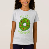 Vrolijk kerstfeest Red Green Holly Wreath Xmas koe T-shirt (Voorkant)