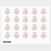 Vrolijk kerstfeest Red ID293 Ronde Sticker (Vel)