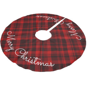 Vrolijk kerstfeest Red Pset Tartan Kerstboom Rok