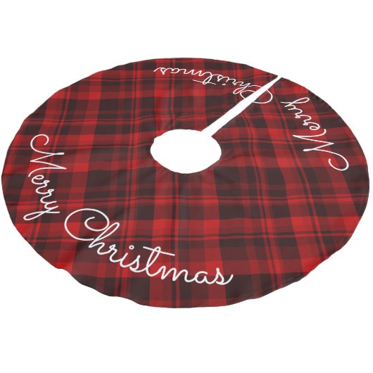 Vrolijk kerstfeest Red Pset Tartan Kerstboom Rok (Gekanteld)