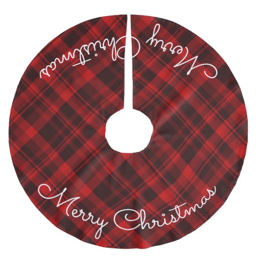 Vrolijk kerstfeest Red Pset Tartan Kerstboom Rok (Voorkant)