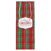 Vrolijk kerstfeest Red Rustic Farmhouse Holiday Ps Wijn Cadeautas (Achterkant)