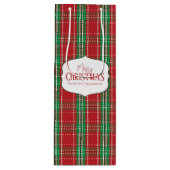 Vrolijk kerstfeest Red Rustic Farmhouse Holiday Ps Wijn Cadeautas (Voorkant)