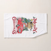 Vrolijk kerstfeest  Red Santa Truck Bad Handdoek (Handdoek)