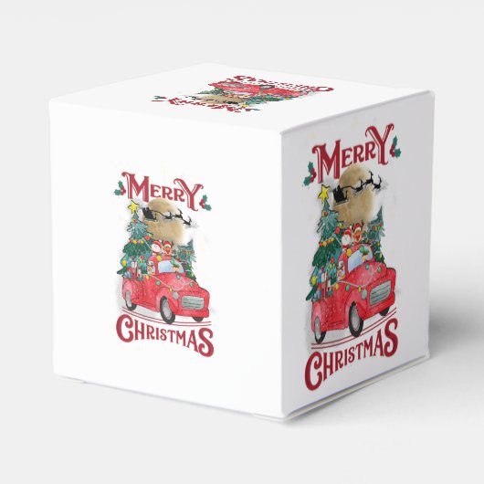 Vrolijk kerstfeest  Red Santa Truck Bedankdoosjes (Achterkant)
