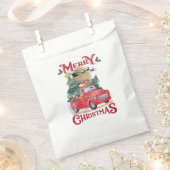 Vrolijk kerstfeest  Red Santa Truck Bedankzakje (Geknipt)