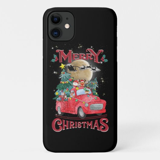 Vrolijk kerstfeest Red Santa Truck Case-Mate iPhone Case (Achterkant)