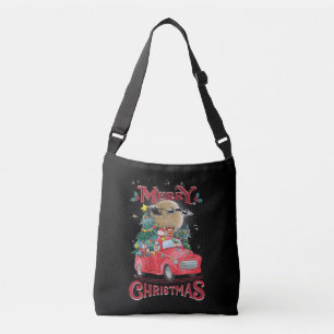 Vrolijk kerstfeest  Red Santa Truck Crossbody Tas