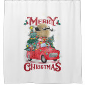 Vrolijk kerstfeest  Red Santa Truck Douchegordijn (Voorkant)