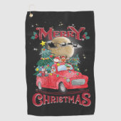 Vrolijk kerstfeest Red Santa Truck Golfhanddoek (Voorkant)
