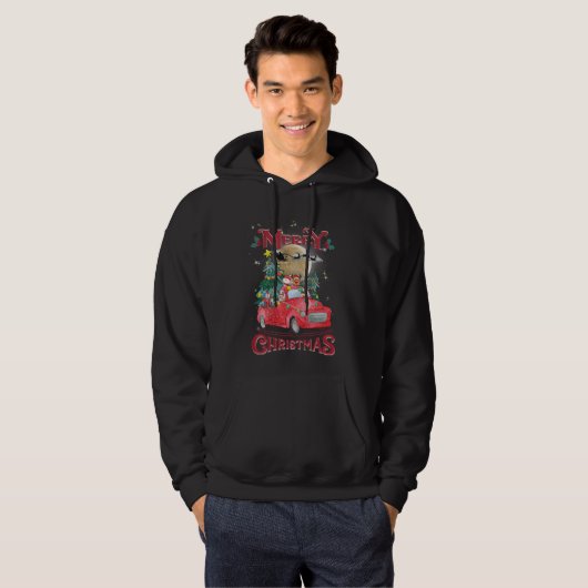 Vrolijk kerstfeest  Red Santa Truck Hoodie (Voorkant volledig)