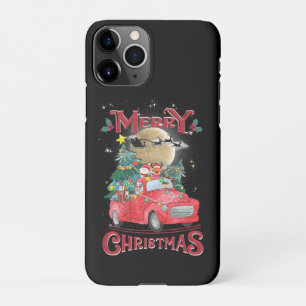 Vrolijk kerstfeest  Red Santa Truck iPhone 11Pro Hoesje