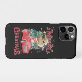 Vrolijk kerstfeest  Red Santa Truck iPhone Hoesje (Achterkant horizontaal)