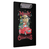 Vrolijk kerstfeest  Red Santa Truck Klembord (Rechts)