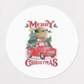 Vrolijk kerstfeest Red Santa Truck Labels (Design 1)