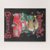 Vrolijk kerstfeest Red Santa Truck Legpuzzel (Horizontaal)